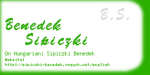 benedek sipiczki business card
